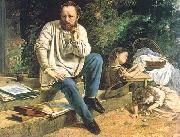 Gustave Courbet Proudhon and his children china oil painting reproduction